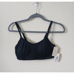 NWT On Gossamer Dot Micro Lounge Bralette Adjustable Straps‎ Black Size L